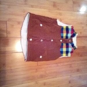 Cat & Jack Multicolor Plaid Vest with Brown Accents